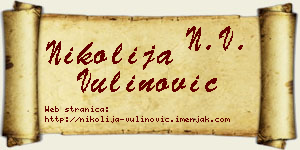 Nikolija Vulinović vizit kartica
